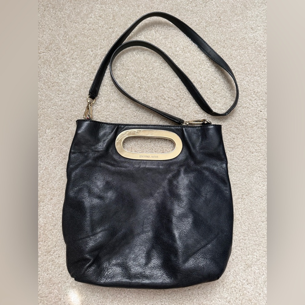 Michael Kors Berkeley Black Leather Shoulder Bag